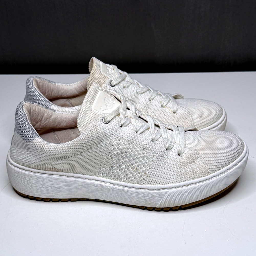 Sofft Khelcy Sneaker Womens 8 White Silver Mesh Lightweight Comfort Leather Sole